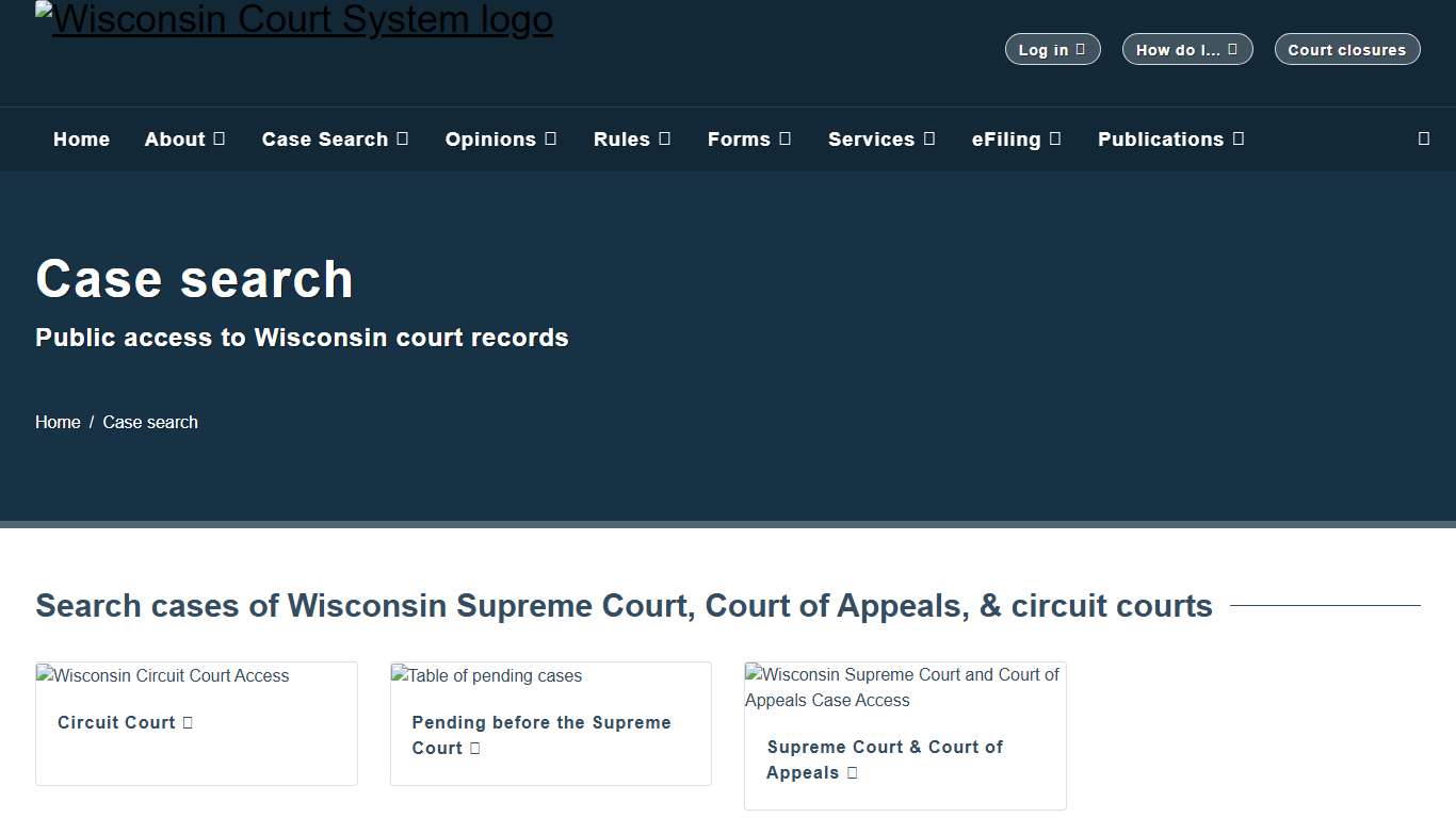 Wisconsin Court System - Case search
