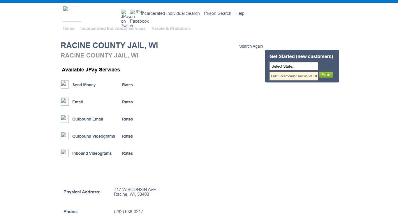 RACINE COUNTY JAIL, WI